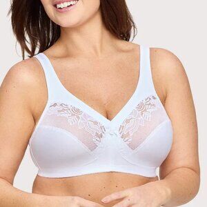 Size 46H MagicLift Minimizer Bra Glamorise White Wire Free Wireless Womens